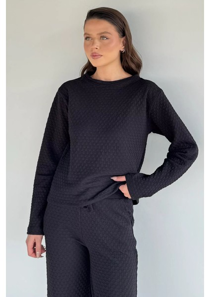 Kendinden Desenli Bluz Pantolon Ikili Takım P-00019205 modelleri