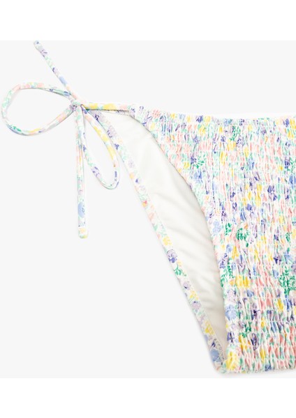 Çiçek Desenli Gipeli Yanları Bağlamalı Ipli Bikini Altı modelleri