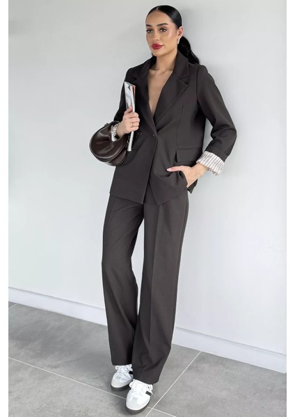 Kadın Iç Astarlı Blazer Ceket Pantolon Ikili Takım P-00019236 fiyatları