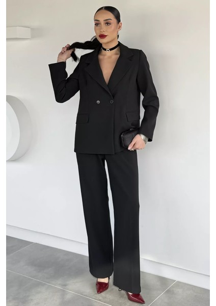 Kadın Iç Astarlı Blazer Ceket Pantolon Ikili Takım P-00019236