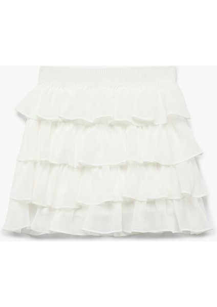 Katlı Fırfır Detaylı Mini Şifon Etek modelleri