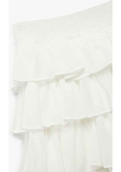 Katlı Fırfır Detaylı Mini Şifon Etek indirimleri