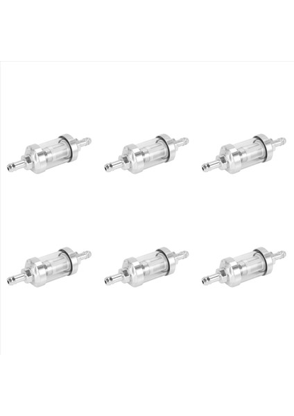 6x Evrensel Krom Cam Yakıt Petrol Petrol Motoru Sline Filtre 5/16 Inç 8mm Motosikletler Için Gümüş (Yurt Dışından)