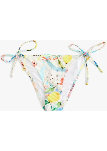 Amalfi Temalı Limon Desenli Ipli Bikini Altı