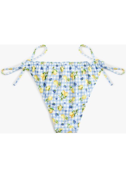 Bağlamalı Fırfırlı Limon Baskılı Pötikareli Bikini Altı fiyatları