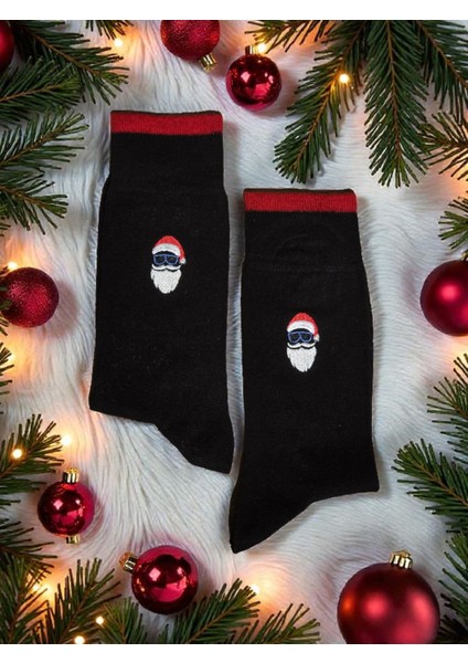 - Yılbaşı Temalı Erkek Çorap – Desenli Özel Tasarım (Hediye Paketli)