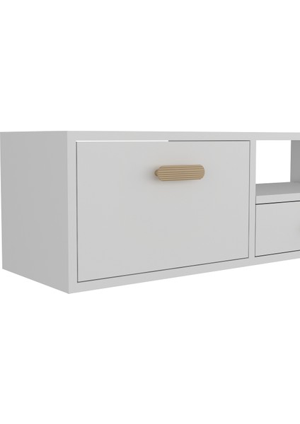1328DROPCT-32 Duvara Montaj Tv Sehpası Beyaz-Safirmeşe