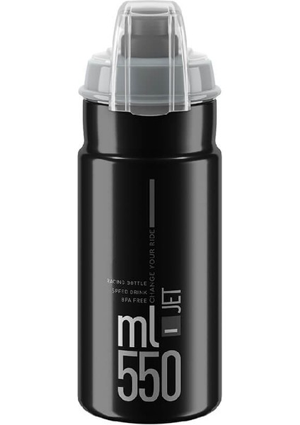 Jet Plus 500ML Kapaklı Bisiklet Matarası Siyah