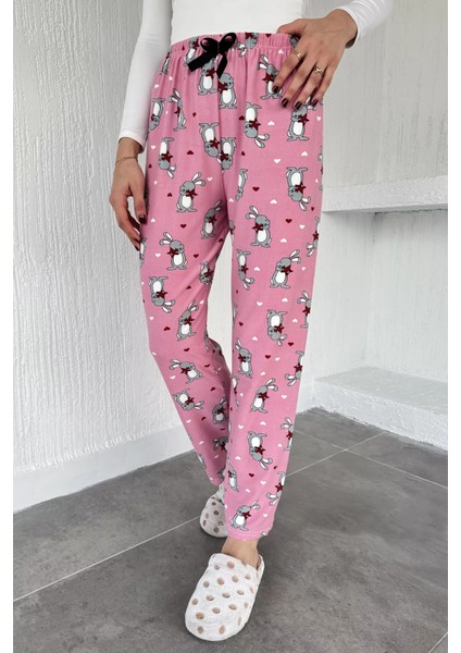 Tavşan Baskılı Bel Lastikli Pijama Altı P-00019134 fiyatları