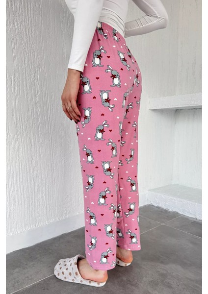Tavşan Baskılı Bel Lastikli Pijama Altı P-00019134 modelleri