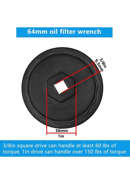 Yağ Filtre Kapağı Anahtarı 14 Flüt Toyota Için 4 Yuva Çıkarma Aracı Camry Rav4 Highlander 2 5l-5 7l Motor Siyah (Yurt Dışından) fiyatları