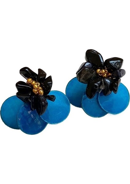 Gümüş Iğne Kabuğu Kaplan Gözü Küpe, Kadınlar Için Vintage Etnik Stil Küpeler (Yurt Dışından)