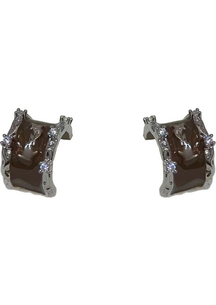 Sır Damlayan Klasik S925 Gümüş Zirkonyum Küpeler (Yurt Dışından)