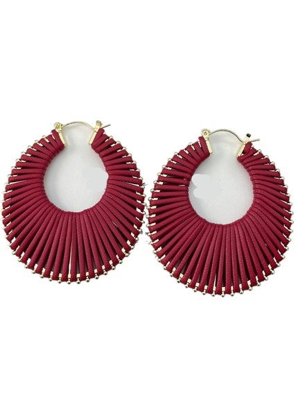 Kadınlar Için Retro Abartılı El Dokuması Sarmal Küpeler (Yurt Dışından)