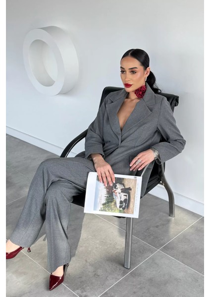 Kadın Iç Astarlı Blazer Ceket Pantolon Ikili Takım P-00019236 modelleri