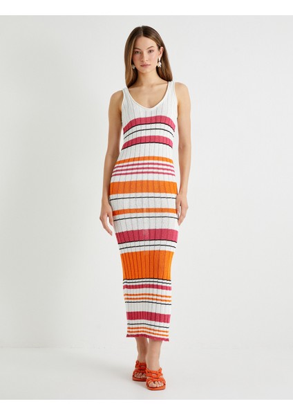 Uzun Kroşe Elbise Kalın Askılı U Yaka Rahat Kalıp modelleri