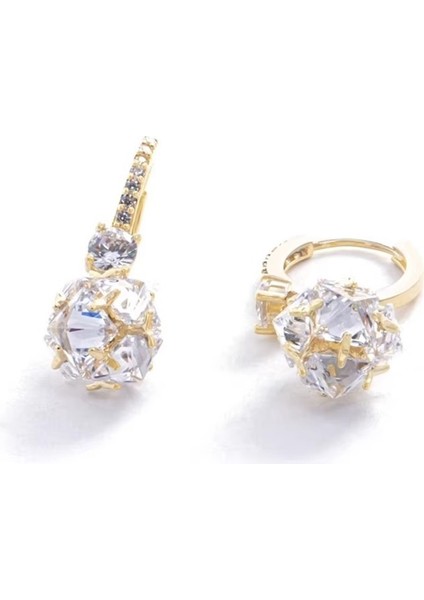 Kadınlar Için Zirkonyum Kristal Küre Küpeler, Kulak Manşetleri ve Sarkıt Küpeler (Yurt Dışından)