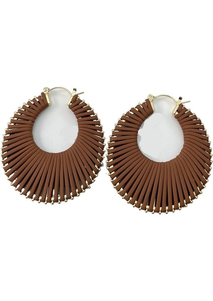 Kadınlar Için Retro Abartılı El Dokuması Sarmal Küpeler (Yurt Dışından)