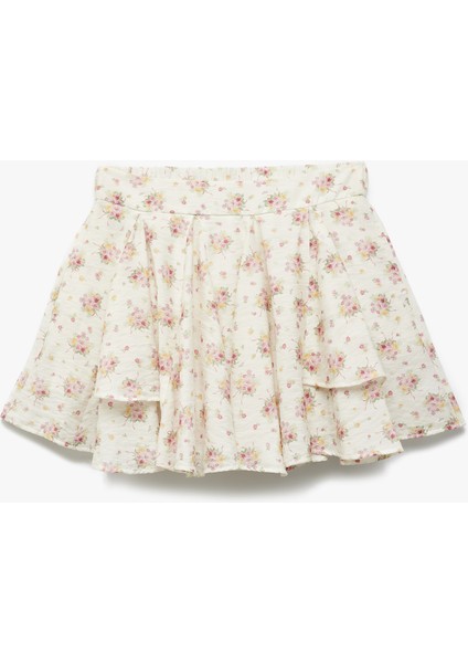 Astarlı Aerobin Kumaş Fırfırlı Mini Çiçekli Etek modelleri