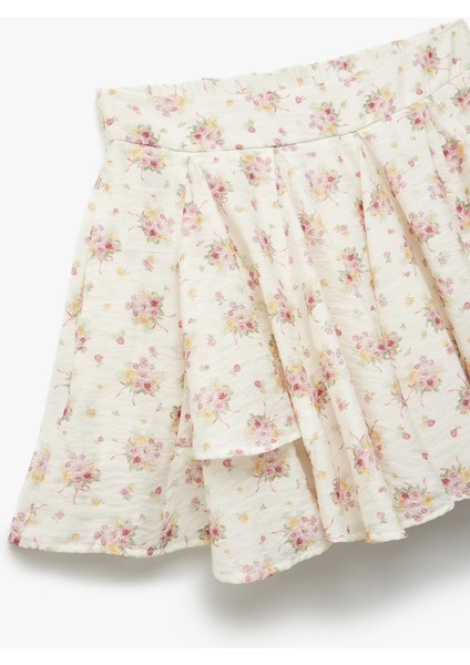 Astarlı Aerobin Kumaş Fırfırlı Mini Çiçekli Etek indirimleri