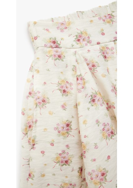 Astarlı Aerobin Kumaş Fırfırlı Mini Çiçekli Etek