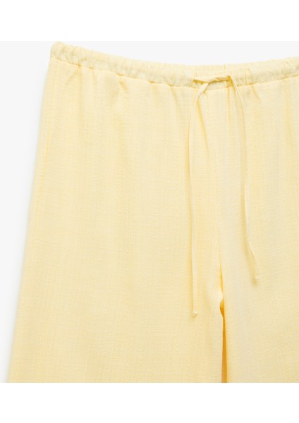 Beli Bağcıklı Düz Paça Viskon Karışımlı Pantolon indirimleri