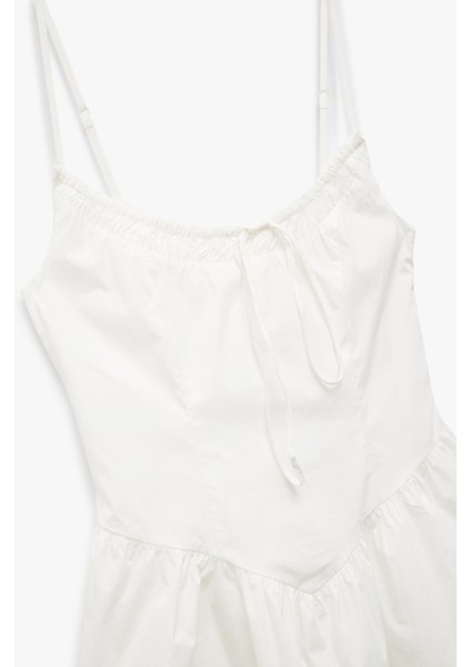 Pamuklu Önden Bağlama Detaylı A Kesim Ince Askılı Mini Elbise indirimleri