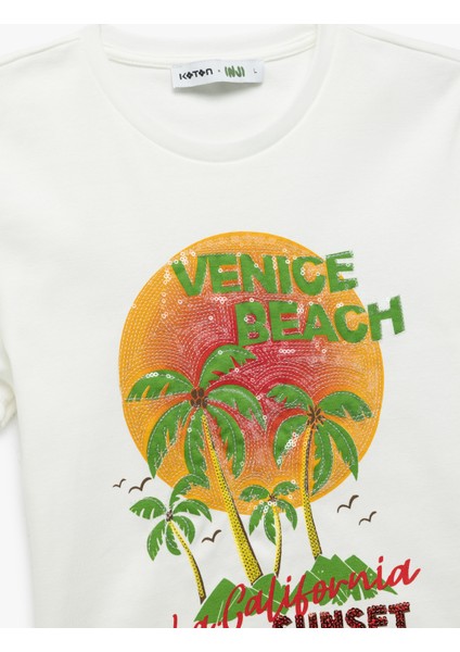 Pul Detaylı Bisiklet Yaka Kısa Kollu Crop Tişört indirimleri