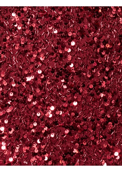 Derin V Yaka Uzun Kollu Payetli Mini Abiye Elbise