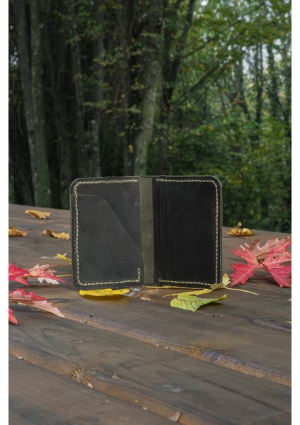 Minimalist Deri Erkek Kartlık - Hakiki Dana Derisi - El Işçiliği