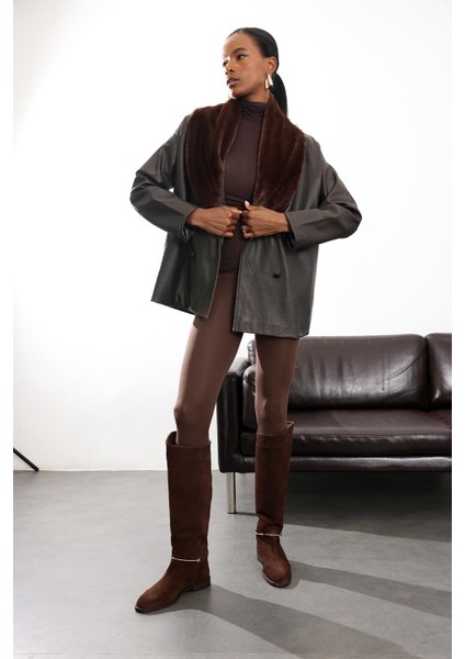 Acı Kahve Şal Yaka Deri Mont 99808 fiyatları