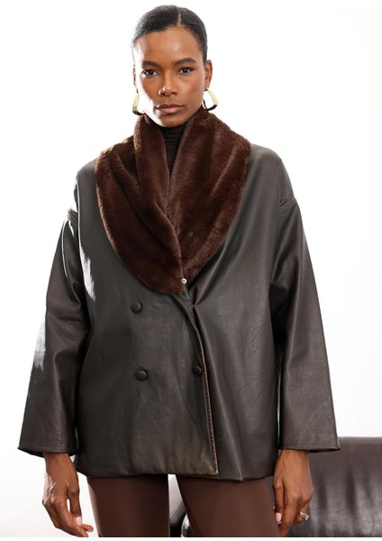 Acı Kahve Şal Yaka Deri Mont 99808 indirimleri