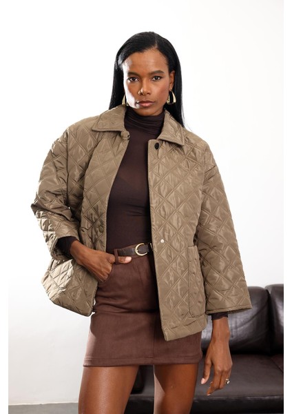 Kahverengi Atkı Detaylı Kapitone Mont 0762 fırsatları