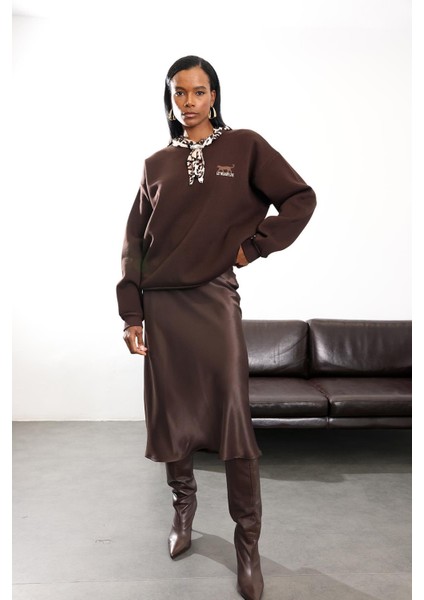 Acı Kahve Fular Detaylı Sweatshirt 580519 fiyatları