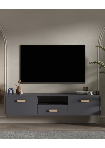1328DROPCT-32 Duvara Montaj Tv Sehpası Antrasit-Safirmeşe