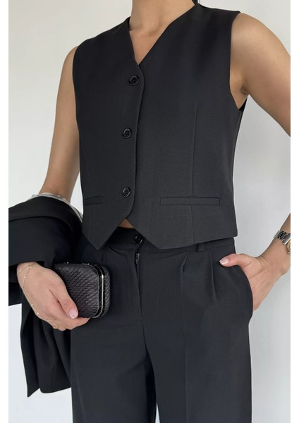 Kadın Yelek Blazer Ceket Pantolon Üçlü Takım P-00019230 fiyatları