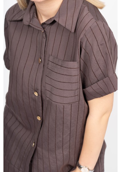 Arkası Yırtmaç Detaylı Gömlek - Beli Lastikli Cepli Pantolon Takım 70031 fırsatları