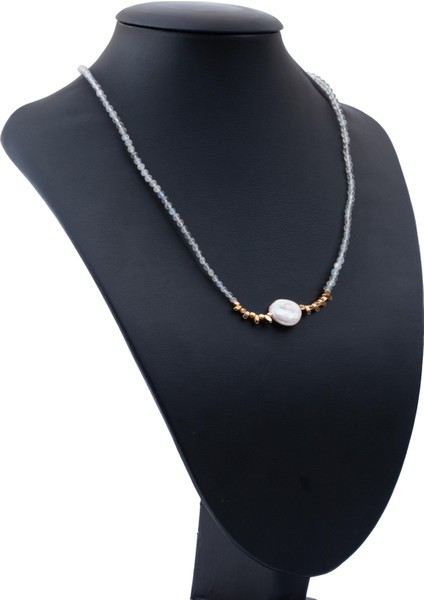 Inci Parıltısı ve Ay Taşı Zarafeti Doğal Taş Kolye fiyatları