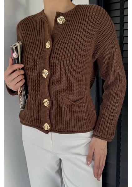 Kadın Çift Cepli Triko Ceket P-00019175