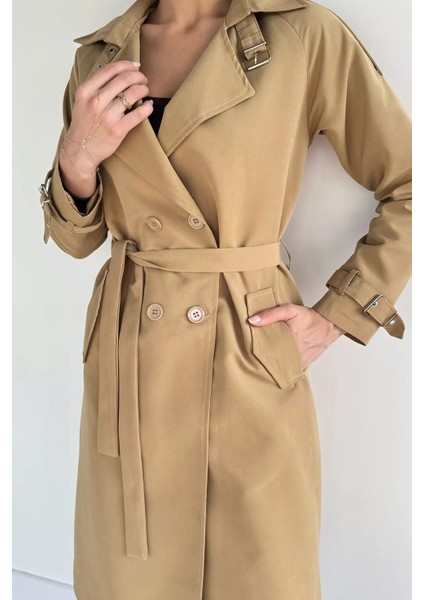 Kadın Iç Astarlı Bel Kuşak Detaylı Trençkot P-00019234 modelleri