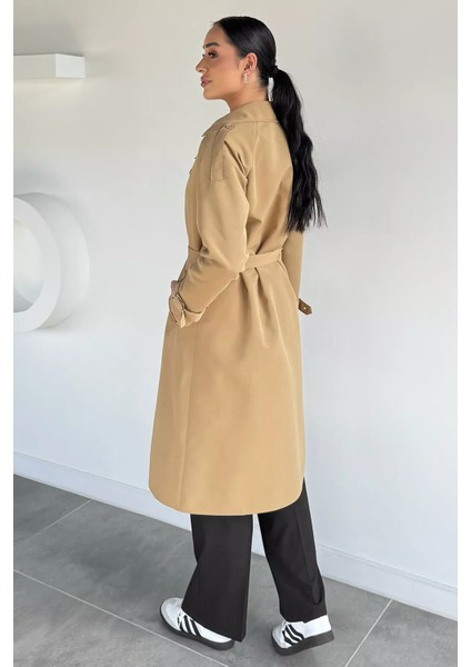 Kadın Iç Astarlı Bel Kuşak Detaylı Trençkot P-00019234 fırsatları