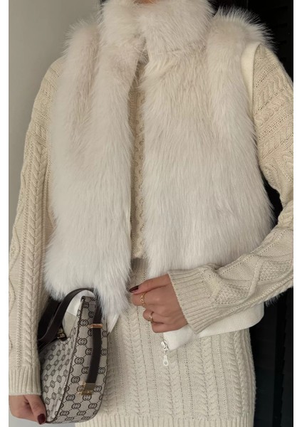 Kadın Iç Astarlı Ön Fermuarlı Peluş Yelek P-00019200