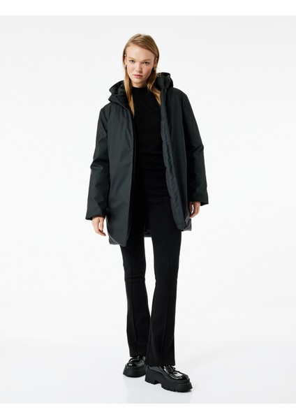 Kapüşonlu Su Itici Uzun Kollu Fermuarlı Cep Detaylı Anorak Mont fiyatları