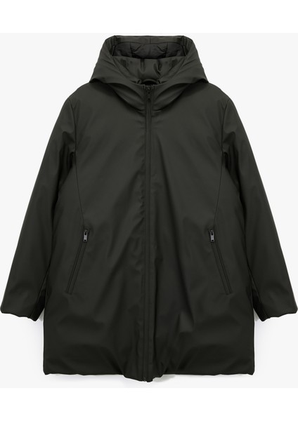 Kapüşonlu Su Itici Uzun Kollu Fermuarlı Cep Detaylı Anorak Mont modelleri