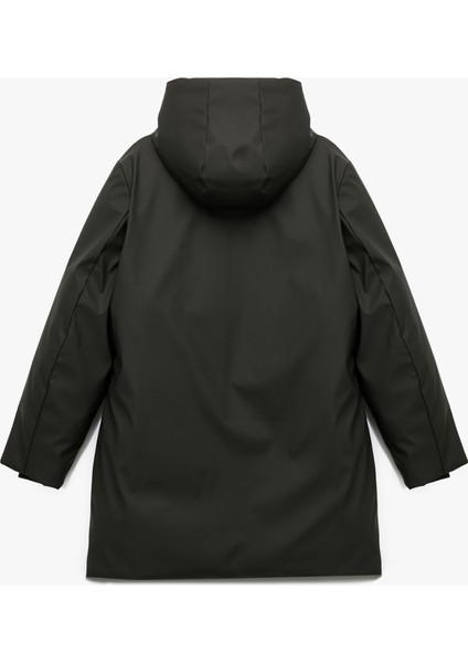 Kapüşonlu Su Itici Uzun Kollu Fermuarlı Cep Detaylı Anorak Mont fırsatları