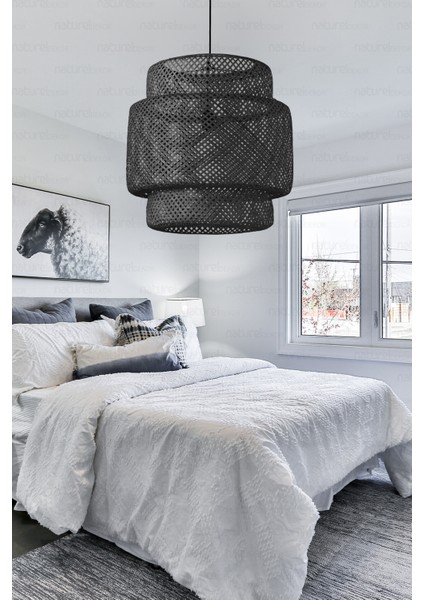 Bambu Siyah Avize 50CM- Bohem, Iskandinav, Modern, Rattan, Sinnerlig, Aydınlatma fırsatları