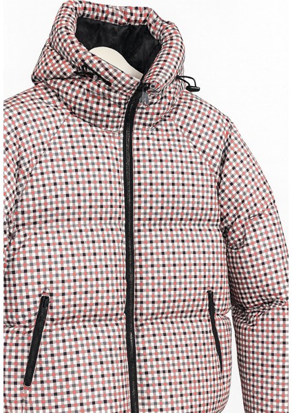 Erkek Astarlı Su ve Rüzgar Geçirmez Kapüşonlu Baskılı Şişme Mont fiyatları