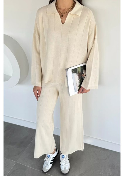 Polo Yaka Bluz Pantolon Triko Ikili Takım P-00019174 modelleri