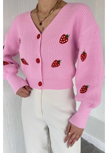 Çilek Desenli Triko Hırka P-00019189 fiyatları