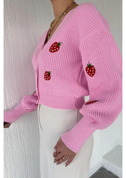 Çilek Desenli Triko Hırka P-00019189 modelleri